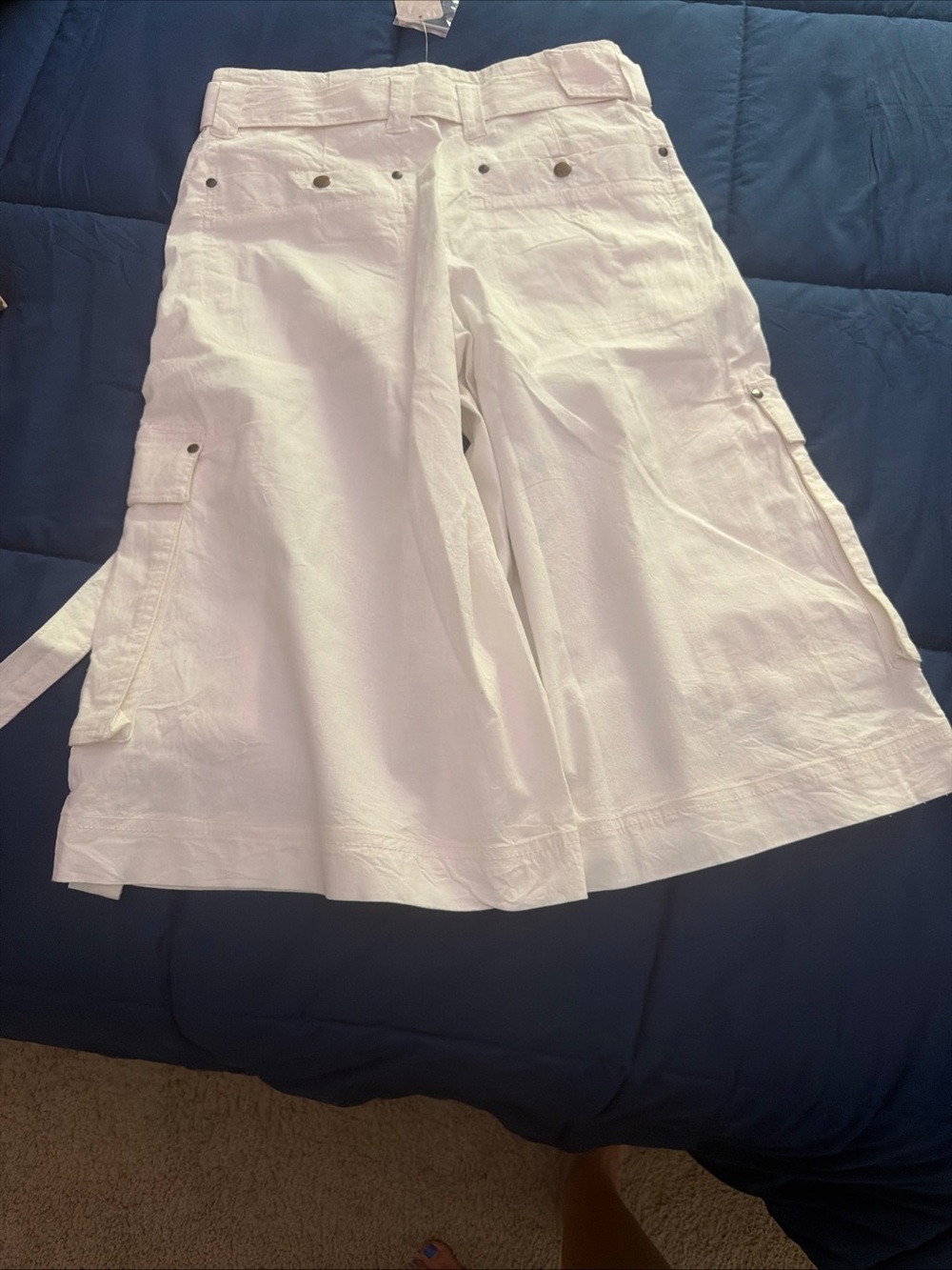Free People Ivory Tidal Wave Cropped Cargo Culottes - Picture 3 of 5